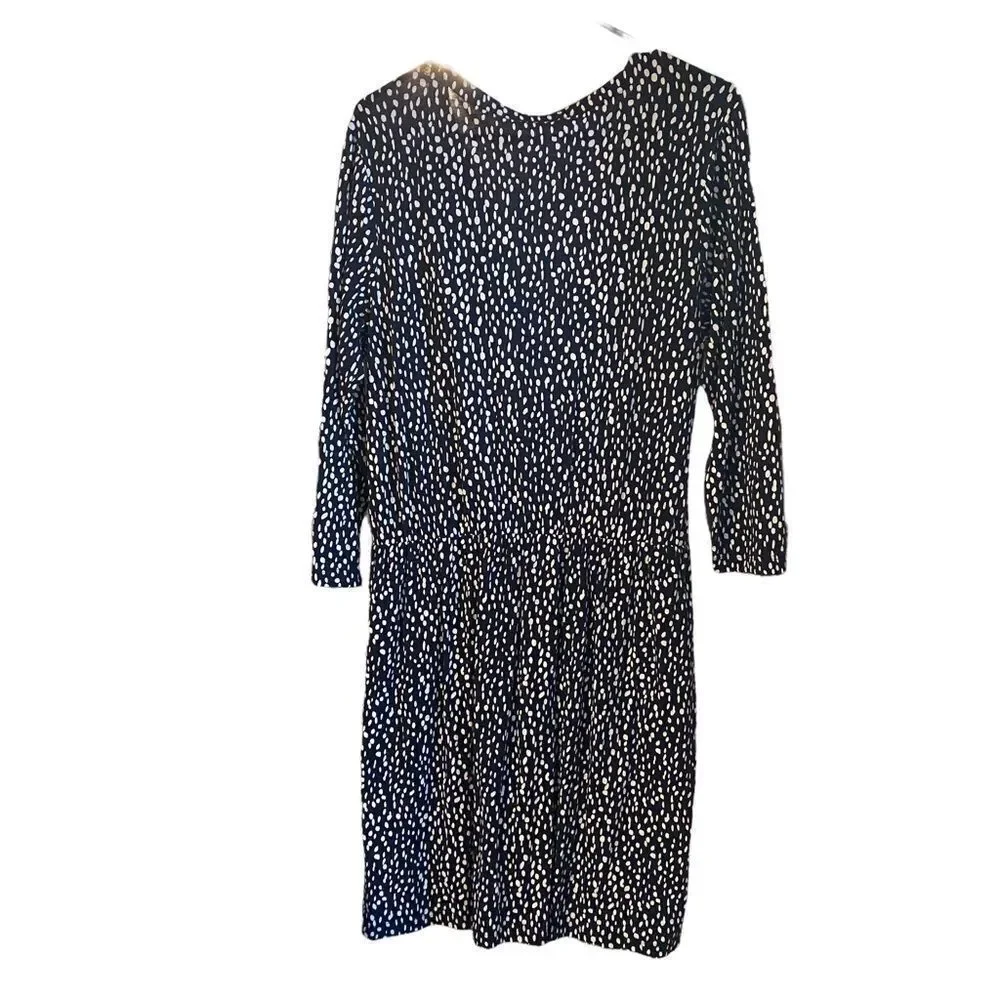 Bass 3/4 sleeve Faux Wrap Dress Size L